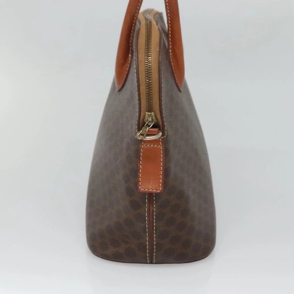CELINE Macadam Canvas Hand Bag PVC Leather 2way Brown Gold - Picture 5 of 15